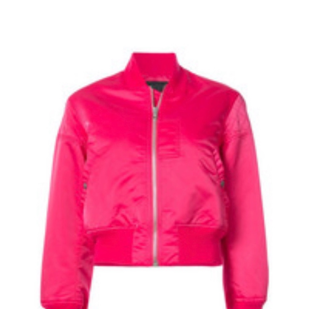 Rag & Bone New York Cropped Hot Pink Bomber Jacket Women’s size Small - Picture 2 of 12